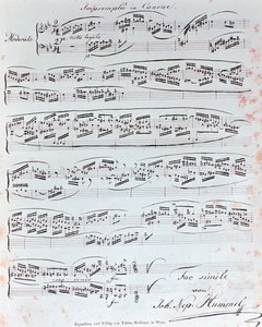 Pierwsza strona metody fortepianowej JN Hummla (XIX w.) autorstwa Anonymous Anonymous