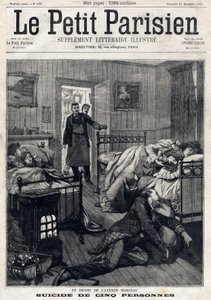 Pięć samobójstw na Avenue Marceau w Paryżu. W „”Le Peute Parisien”” w dniu 21.11.1897. Prywatna kolekcja autorstwa Anonymous Anonymous