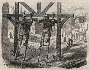 Stolarze Forcats w Toulon Bagne w XIX wieku. Grawer „Historia skazanych od ich powstania do dnia dzisiejszego” (1877) autorstwa Pierre