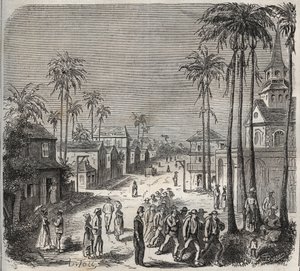 Forcats szedł do pracy w więzieniu Saint-Laurent (Saint-Laurent) w Cayenne (Gujana Francuska) w XIX wieku. Grawer „Historia więzień od ich powstania do dnia dzisiejszego” (1877) autorstwa Pierre