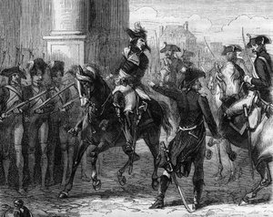 Francois Hanriot (1761-1794), francuski rewolucjonista u drzwi konwencji (9 termidor 1794) - Grawer w „Histoire des Girondins” Alphonse de Lamartine (1790-1869) 1865-1866 - Prywatna kolekcja autorstwa Anonymous Anonymous