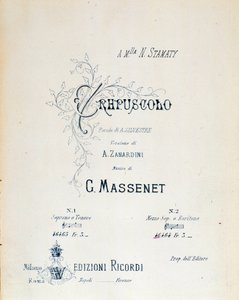 Frontyspicjum Zmierzchu, wiersz pasterski nr 5 autorstwa Julesa Masseneta autorstwa Anonymous Anonymous