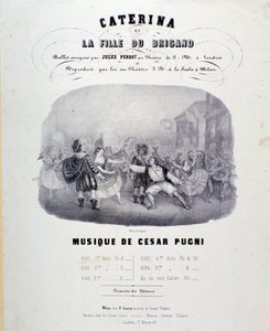 Frontyspis do partytury Catariny lub córki bandyty Pugniego do przedstawienia w Teatro alla Scala (1847) autorstwa Anonymous Anonymous