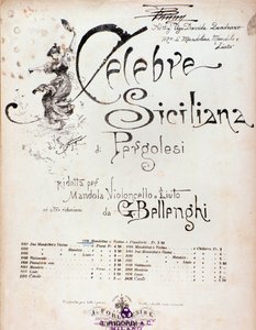 Frontyspis z partytury Celebre siciliana przypisywany GB Pergolese autorstwa Anonymous Anonymous