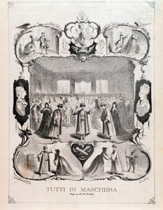 Frontyspis z partytury Tutti w masce, opera Carlo Pedrotti autorstwa Anonymous Anonymous
