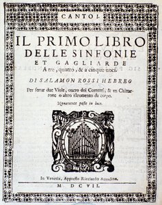 Frontyspis Pierwszej księgi symfonii i wigorów autorstwa Salomone Rossi autorstwa Anonymous Anonymous