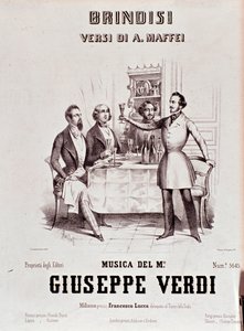 Frontyspis partytury Brindisi Giuseppe Verdiego według poezji Andrei Maffei autorstwa Anonymous Anonymous