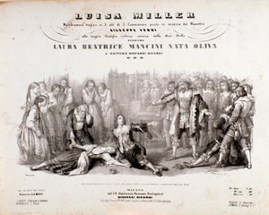 Frontyspis partytury Luisy Miller, opera Giuseppe Verdi autorstwa Anonymous Anonymous