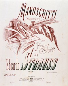 Frontyspis partytury muzycznej Walców na fortepian Eduarda Straussa autorstwa Anonymous Anonymous