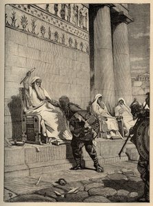 Przywódca galijski Brennus (Brennos) powraca do rzymskiej stolicy w 390 p.n.e. - Galowie w Rzymie - złupienie Rzymu - rycina 1890 autorstwa Anonymous Anonymous