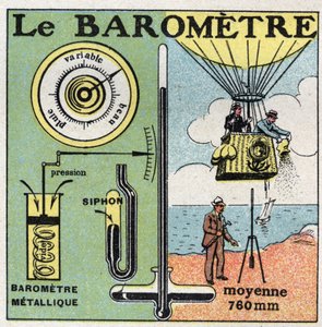 Ciśnienie gazu: metalowy barometr. Anonimowa ilustracja z 1925 r. Ze zbiorów prywatnych. autorstwa Anonymous Anonymous