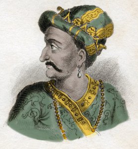 Grand Moghol (Mogol lub Moghul) (prawdopodobnie Aurangzeb (1618-1707), znany również jako Alamgir) (Abu Muzaffar Muhiuddin Muhammad Aurangzeb Alamgi) - XIX-wieczna rycina - Milanese autorstwa Anonymous Anonymous