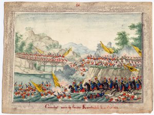 Guerre russo-turque de 1828-1829 - Bitwa nad rzeką Kamchik 15 października 1828 - Anonim - 1829 - Akwarela na papierze - 22,4x30 - Kolekcja prywatna autorstwa Anonymous Anonymous