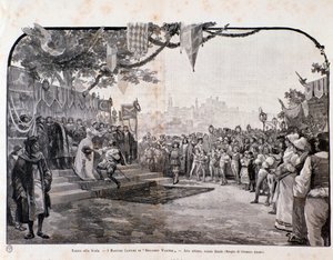 Ilustracja do ostatniej sceny Śpiewaków norymberskich Wagnera do przedstawienia w Teatro alla scala autorstwa Anonymous Anonymous
