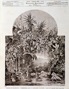 Ilustracja do opery Parsifal Wagnera, reprezentowanej w 1882 roku w teatrze w Bayreuth autorstwa Anonymous Anonymous
