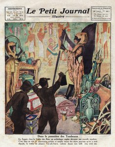 W listopadzie 1922 angielski egiptolog Howard Carter i Lord Carnarvon po raz pierwszy weszli do grobowca faraona Tutanchamona – ilustracja z „Le Petit Journal” 11.02.1923 (rycina) autorstwa Anonymous Anonymous