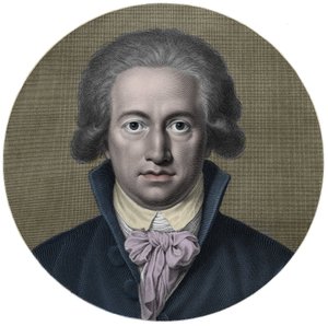 Johann Wolfgang von Goethe (1749-1832). Niemiecki pisarz. Rycina XIX w. - Portret Johana Wolfganga Goethego (1749 - 1832), pisarza niemieckiego autorstwa Anonymous Anonymous