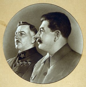 Józef Stalin i Kliment Woroszyłow (Worocziłow) autorstwa Anonymous Anonymous