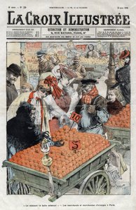 Kupcy pomarańczy (La valence) w Paryżu w 1905 r. - okładka „La-Croix-Illustree” z 1905 r. autorstwa Anonymous Anonymous