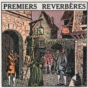 Źródła światła: pierwsze pogłosy zainstalowane we Francji w 1677 r. Anonimowa ilustracja z 1925 r. Ze zbiorów prywatnych. autorstwa Anonymous Anonymous
