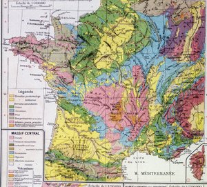 Mapa Francji: Geologiczna Francja - w „”Atlas scolaire”” autorstwa Anonymous Anonymous