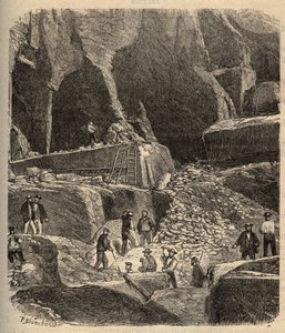 Kamieniołomy marmuru Saint-Genies (Saint Genies) - Dordogne - grawerowanie w „” PATRIE”” - OPIS PINTUREQUIREQUE DE LA FRANCE EN 6 TOMÓW LUCIENA HUARDA - koniec XIX wieku autorstwa Anonymous Anonymous