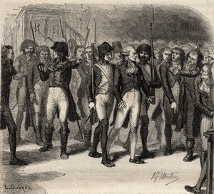 Maximilien Robespierre i jego współoskarżony aresztowani na konwencji w 1794 r. Prywatny klej autorstwa Anonymous Anonymous