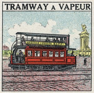Trakcja mechaniczna: tramwaj parowy pojawił się w Paryżu pod koniec XIX wieku na linii Bastille - drzwi Bapp. Anonimowa ilustracja z 1925 r. Ze zbiorów prywatnych. autorstwa Anonymous Anonymous