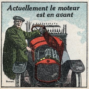 Trakcja mechaniczna: silnik lat dwudziestych przed nami. Anonimowa ilustracja z 1925 r. Ze zbiorów prywatnych. autorstwa Anonymous Anonymous