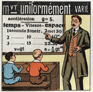 Ruchy: nauczyciel uczy formuł ruchu jednolicie zróżnicowanych. Anonimowa ilustracja z 1925 r. Ze zbiorów prywatnych. autorstwa Anonymous Anonymous