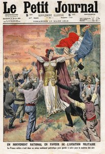 Narodowy Ruch Lotnictwa Wojskowego: cała Francja jednoczy się w podobnym patriotycznym poczuciu, aby utrzymać nasz kraj w kontroli nad powietrzem. Grawer w „”Le Petite Journal””, dnia 10.03.1912. Prywatna kolekcja. autorstwa Anonymous Anonymous