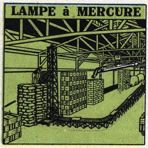 Nowe właściwości gazu: lampa rtęciowa. Anonimowa ilustracja z 1925 r. Ze zbiorów prywatnych. autorstwa Anonymous Anonymous