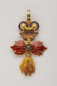 Order Złotego Runa: Austriackie Złote Runo - Odznaka zredukowana - 1850-1900 - Złoto i emale - H 6,2 cm; szer. 4,1 cm; Waga: 20 g - Kolekcja prywatna autorstwa Anonymous Anonymous