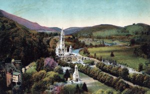 Przegląd Bazyliki i Kalwarii w Lourdes - Hautes Pyrenees (65) około 1900 r. autorstwa Anonymous Anonymous
