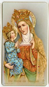 Pobożny obraz: Św. Anna de Beaupre, patronka Quebecu (chromolitografia) autorstwa Anonymous Anonymous