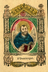 Pobożny obraz: św. Dominik, założyciel zakonu dominikanów (odbitka epinal) autorstwa Anonymous Anonymous