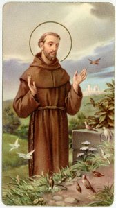 Pobożny obraz: Św. Franciszek z Asyżu (chromolitografia) autorstwa Anonymous Anonymous