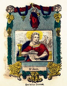 Pobożny obraz: św. Jan. Rycina XIX-wieczna kolekcja prywatna autorstwa Anonymous Anonymous