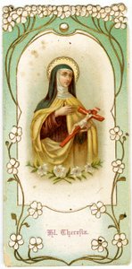 Wizerunek pobożny: Św. Teresa od Dzieciątka Jezus i Święte Oblicze (chromolitografia) autorstwa Anonymous Anonymous
