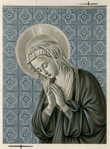 Pobożny obraz: Dziewica Maryja (druk) autorstwa Anonymous Anonymous