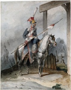 Polski szwoleżer francuskiej gwardii cesarskiej - Anonim - ca 1808 - Akwarela na papierze - 20,6x16,2 - Kolekcja prywatna autorstwa Anonymous Anonymous