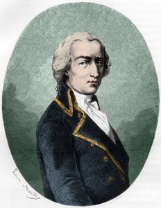 Portret ARMAND LOUIS GONTAUT BIRON, DUC DE LAUZUN, żołnierz francuski - Portret Armand-Louis de Gontaut Biron Księcia Lauzun (Biron-Lauzun) (1758-1793) - Grawerowanie 1863 w „Le Livre Rouge - Histoire De L