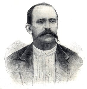 Portret Alberta Nebouta, francuskiego odkrywcy w Afryce. Grawer w „”Le Peute Parisien”” autorstwa Anonymous Anonymous