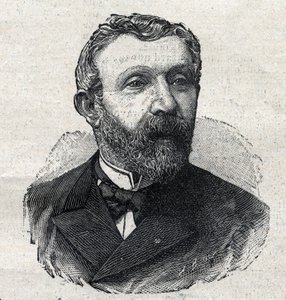Portret Alfreda Mezieresa (1826-1915), francuskiego historyka literatury, dziennikarza i polityka. Grawer w „Le Petit Parisien” autorstwa Anonymous Anonymous