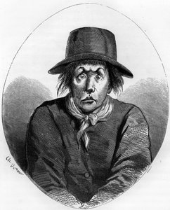 Portret Antoine Simona (1736-1794) mistrza szewca i francuskiego rewolucjonisty opiekuna Ludwika XVII w Świątyni w 1793 r. - Rycina z 1863 r. w „Czerwonej księdze - Histoire De L