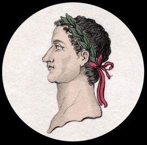 Portret Caiusa Cezara Germanika zwanego Kaligulą (12-41), cesarza rzymskiego. Rycina XIX wieku. Milanese autorstwa Anonymous Anonymous