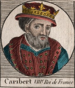 Portret Cariberta, króla Franków (561-567) - Caribert lub Charibert (zm.567) King of the Franks - grawerunek z „Instruction sur l