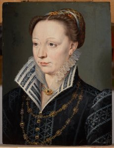 Portret Claude Catherine de Clermont-Tonnerre, księżnej Retz (1543–1603), ok. 1571 (olej na desce) autorstwa Anonymous Anonymous