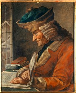 Portret Francois Marie Arouet Voltaire (1694-1778) w jego gabinecie. Obraz z XVIII wieku. Ciemny. 0,43 x 0,35 m Paryż, musee Carnavalet - Portret Francois Marie Arouet Voltaire (1694-1778) w jego gabinecie. Obraz XVIII Centrum. 0,43 x 0,35 m² autorstwa Anonymous Anonymous