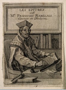 Portret Francois Rabelais (1494-1553), Anonim. Grawerowanie miedzi autorstwa Anonymous Anonymous